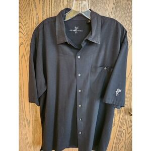 Ashworth Black Button Up Shirt L Casual Preppy Lightweight Modal Blend